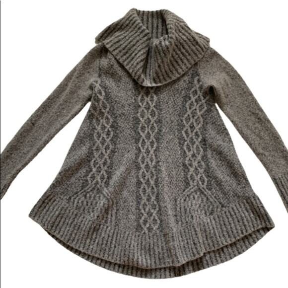 Anthropologie Ruby Moon Sweater Cowl Swing Gray Fuzzy Soft Sweater Size Small - Picture 10 of 12